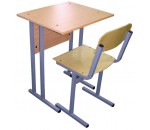 Парта и стул школьные, с регулировкой по высоте (растущий комплект), одноместный
