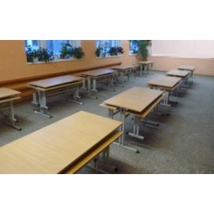 Обеденная зона школьная, 6-местная (стол +2 скамейки)
