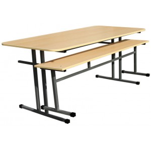 Обеденная зона школьная, 6-местная (стол +2 скамейки) OZ-1-150